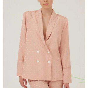 New Keepsake the Label Promise Peach Polka Dot Double Breasted Blazer NWT